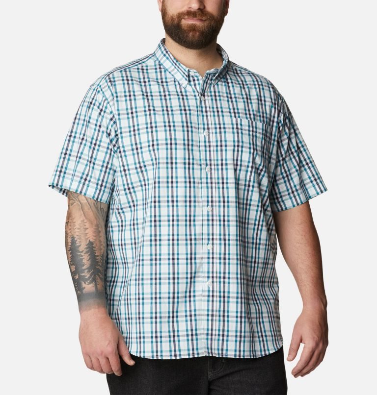 Men\'s Columbia Rapid Rivers II Short Sleeve Shirts Turquoise | Plus Size CA-J0468